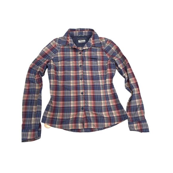 Columbia Women’s Plaid Hiking Shirt Long Sleeve Red/Blue Size XS Omnishield - Picture 3 of 5